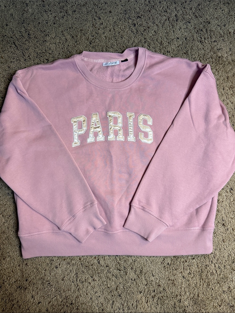 Paris Appliqué Crewneck Sweater - Light Pink